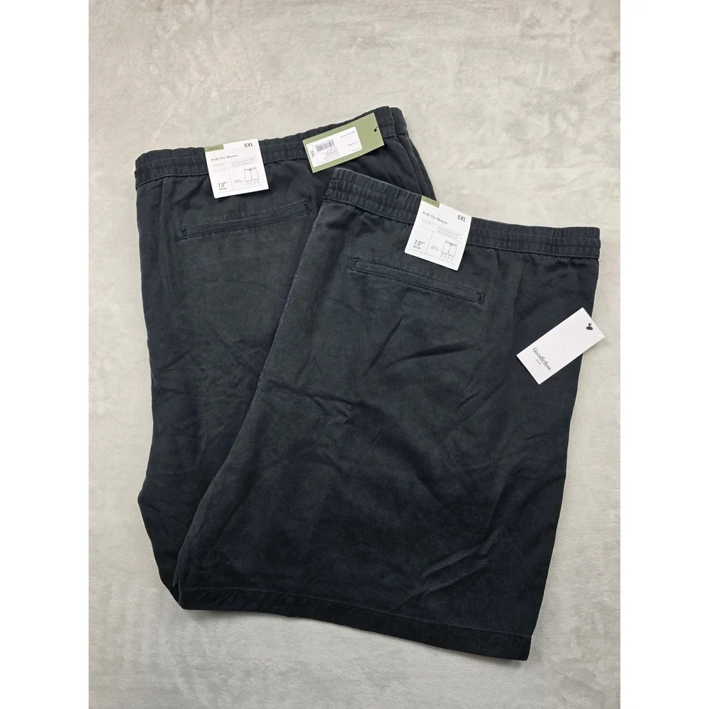 Lot‎ of 2 Goodfellow Pull-On Shorts Mens 5XL Big Tall Charcoal Gray Cotton NEW